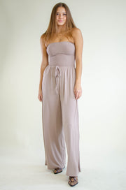 Hailee Strapless Jumpsuit Mocha