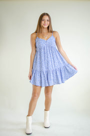 Isla Floral Mini Dress Blue