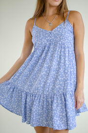 Isla Floral Mini Dress Blue
