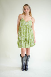 Isla Floral Mini Dress Sage