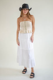 Everly Corset Tube Top Beige