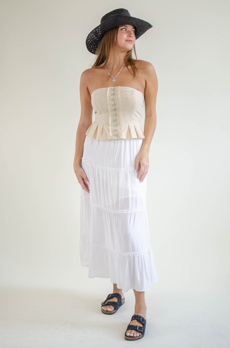 Everly Corset Tube Top Beige