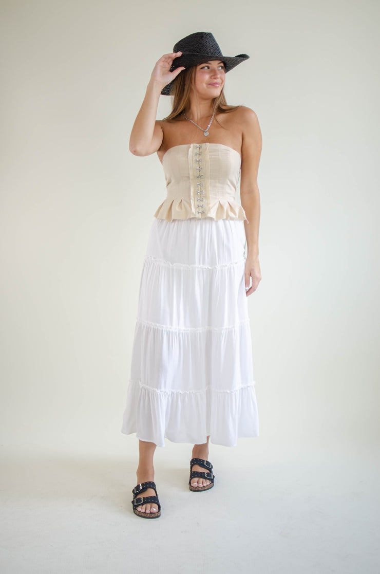 Everly Corset Tube Top Beige