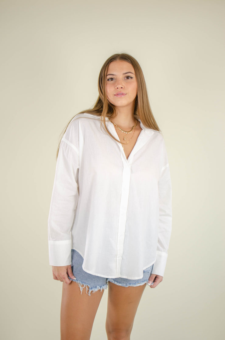 Viviana Button Up Top White