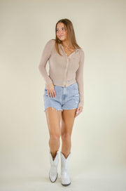 Shannon Mesh Top Beige