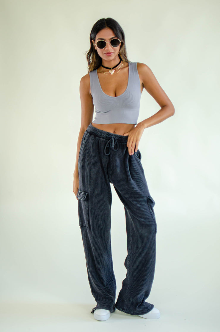 Ileana Waffle Knit Pants Black
