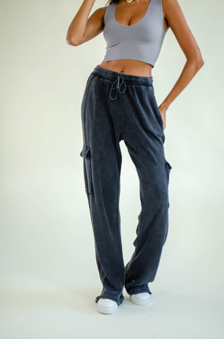 Ileana Waffle Knit Pants Black