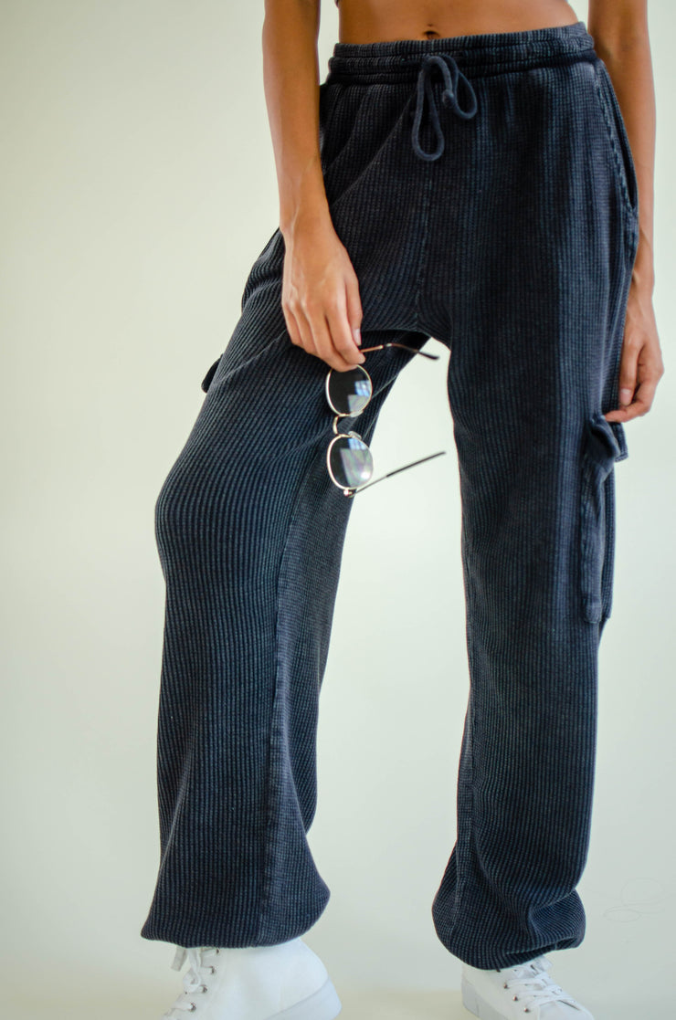 Ileana Waffle Knit Pants Black