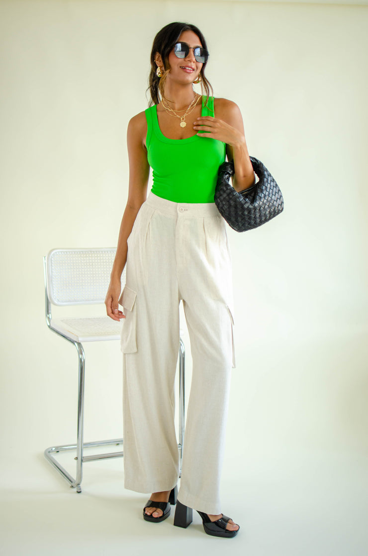 Ocean Wide Leg Pants Natural