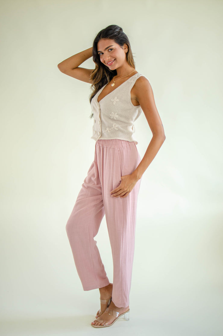 Anna Embroidered Vest Natural