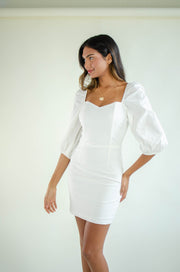 Mandy Puff Sleeve Dress White
