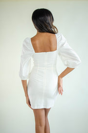 Mandy Puff Sleeve Dress White