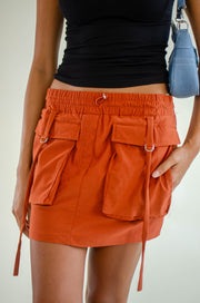 Maya Cargo Mini Skirt Rust