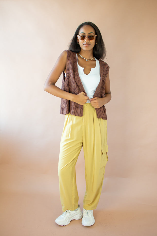 Jacqui Knit Vest Brown