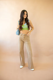 Kristian Wide Leg Jeans Tan