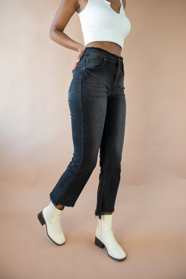 Marlee Fray Hem Jeans Black