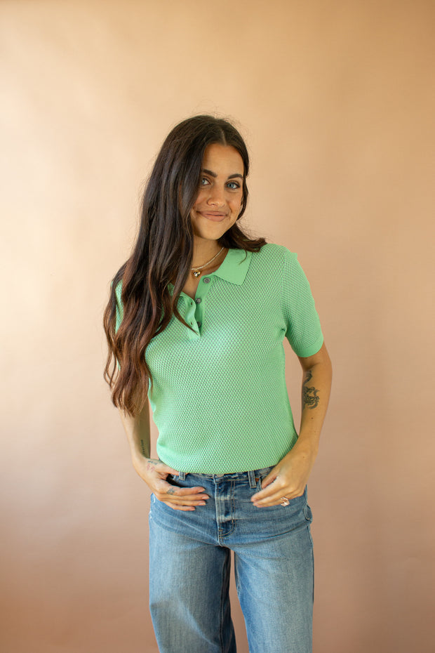 Paige Polo Top Sage