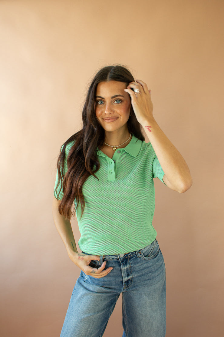 Paige Polo Top Sage