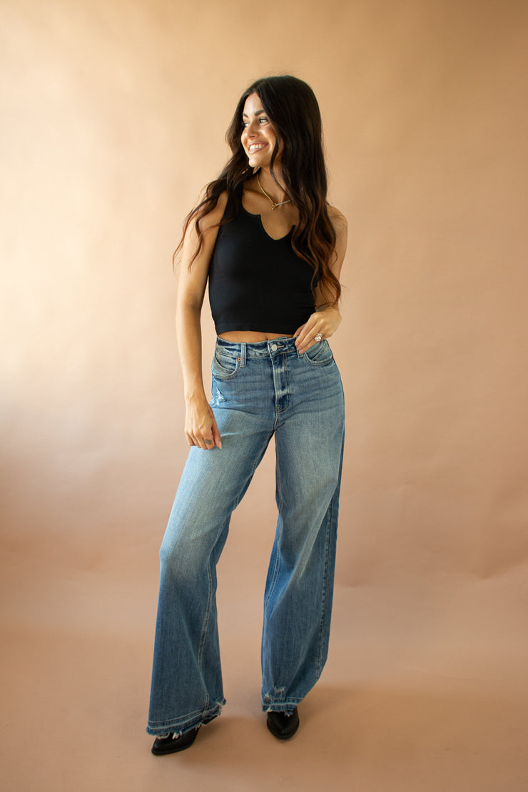 Jade High Rise Wide Leg Jeans Light Wash