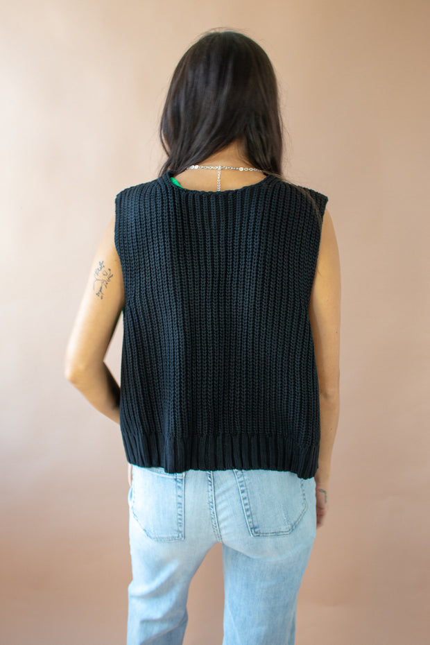 Jacqui Knit Vest Black