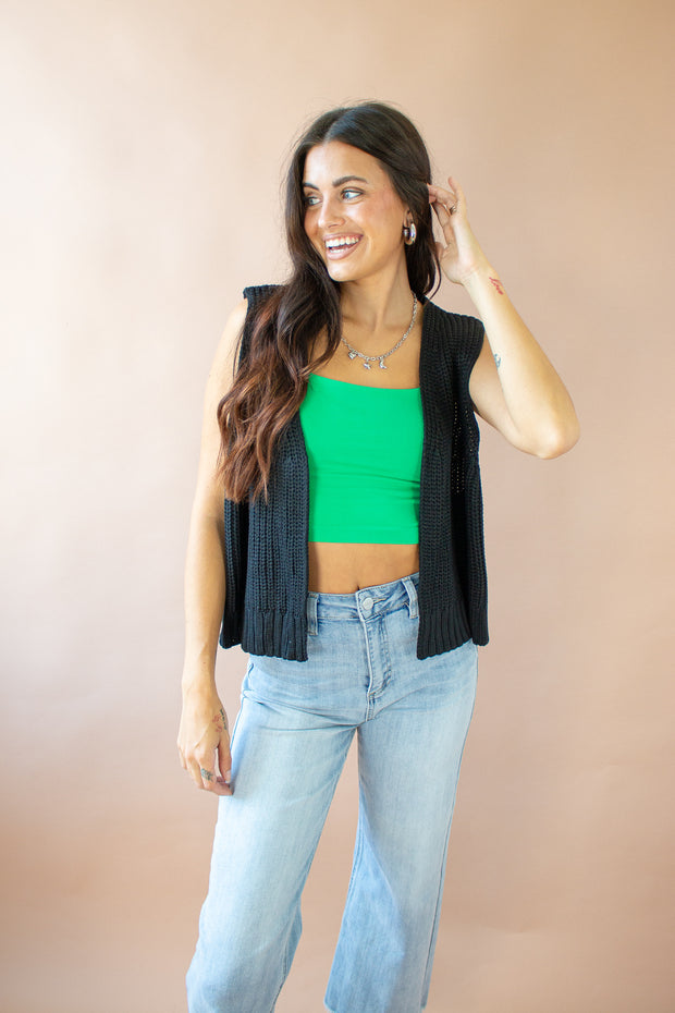 Jacqui Knit Vest Black