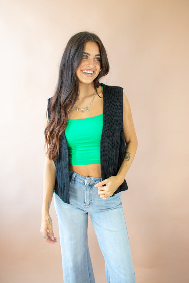 Jacqui Knit Vest Black