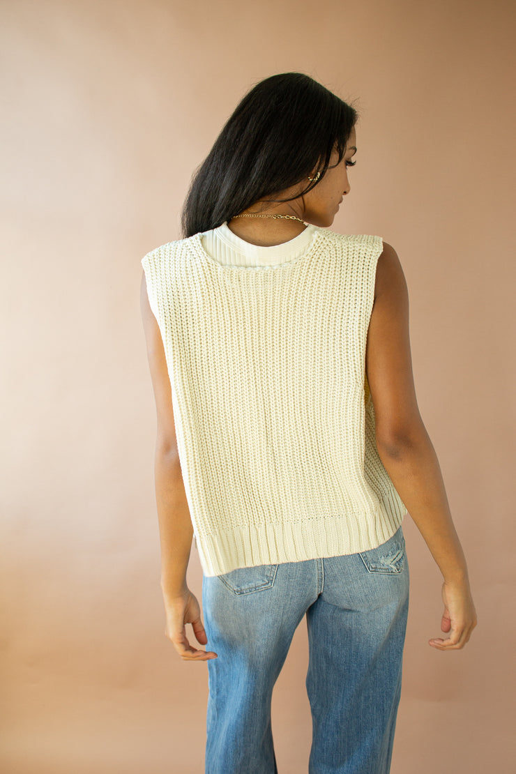 Jacqui Knit Vest Ivory