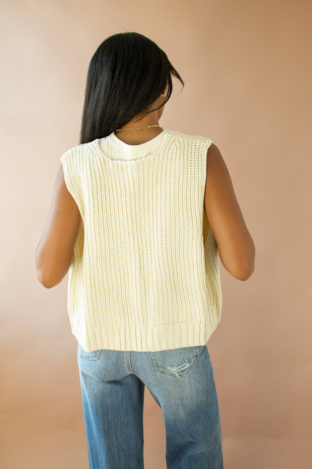 Jacqui Knit Vest Ivory