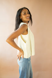 Jacqui Knit Vest Ivory