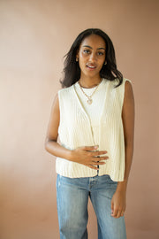 Jacqui Knit Vest Ivory