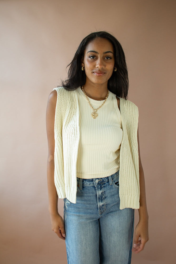 Jacqui Knit Vest Ivory