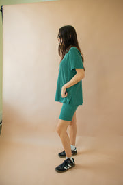 Nylah Oversized Ribbed Tee Green