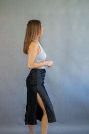 Azalea Satin Midi Skirt