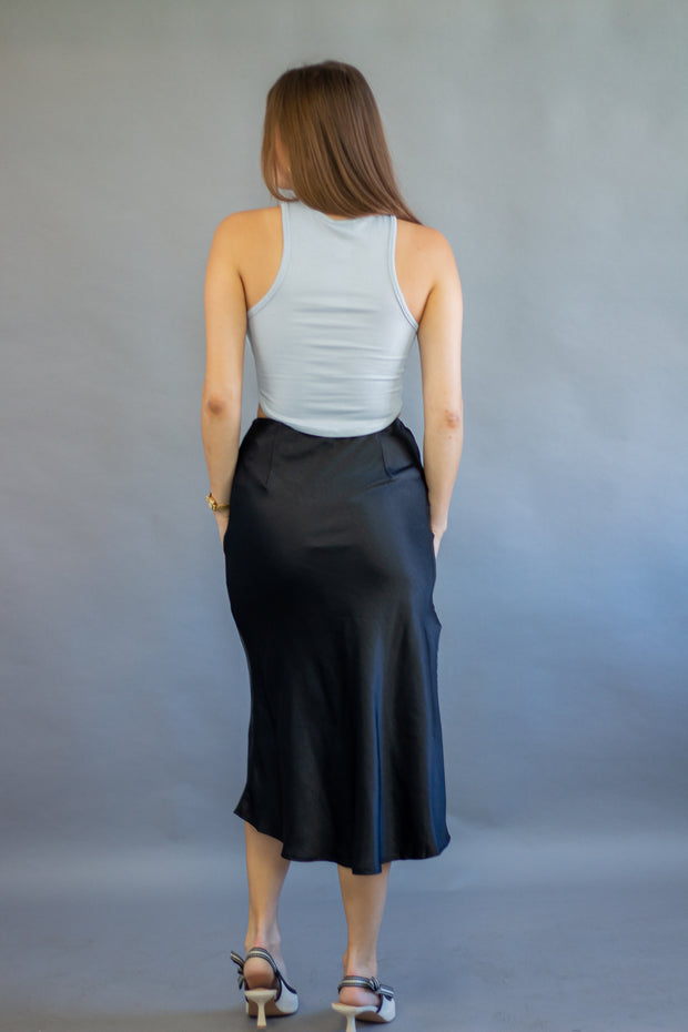 Azalea Satin Midi Skirt