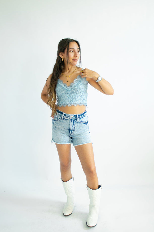 Cristina High Rise Fray Shorts