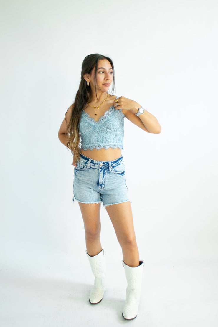 Cristina High Rise Fray Shorts