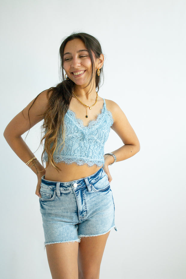 Cristina High Rise Fray Shorts