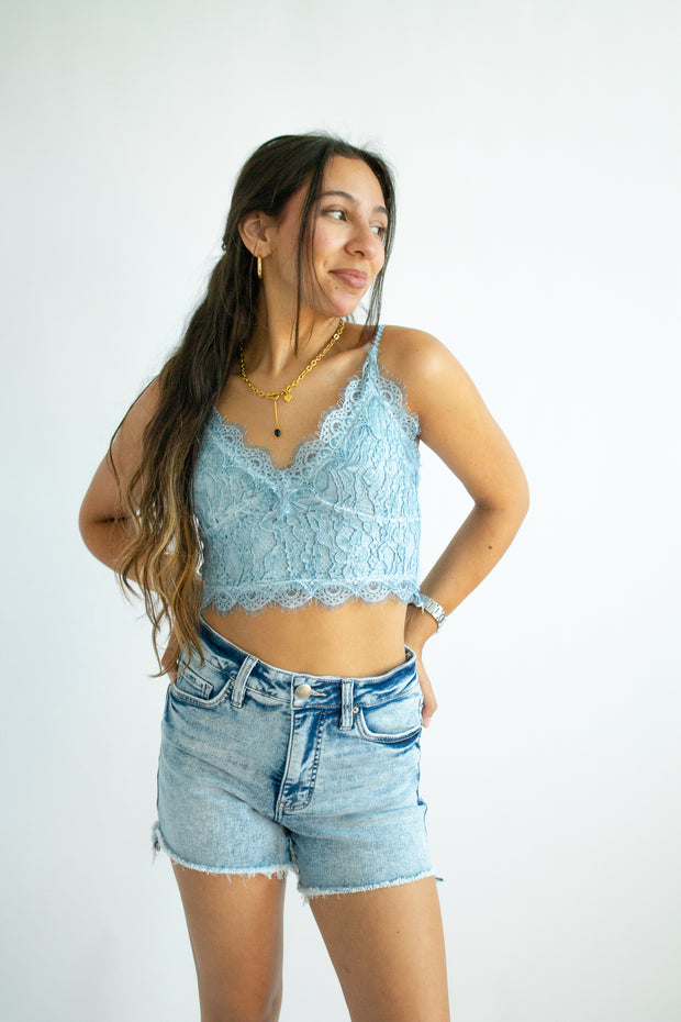 Cristina High Rise Fray Shorts