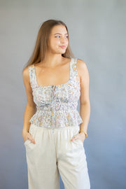 Eve Floral Eyelet Tank Top