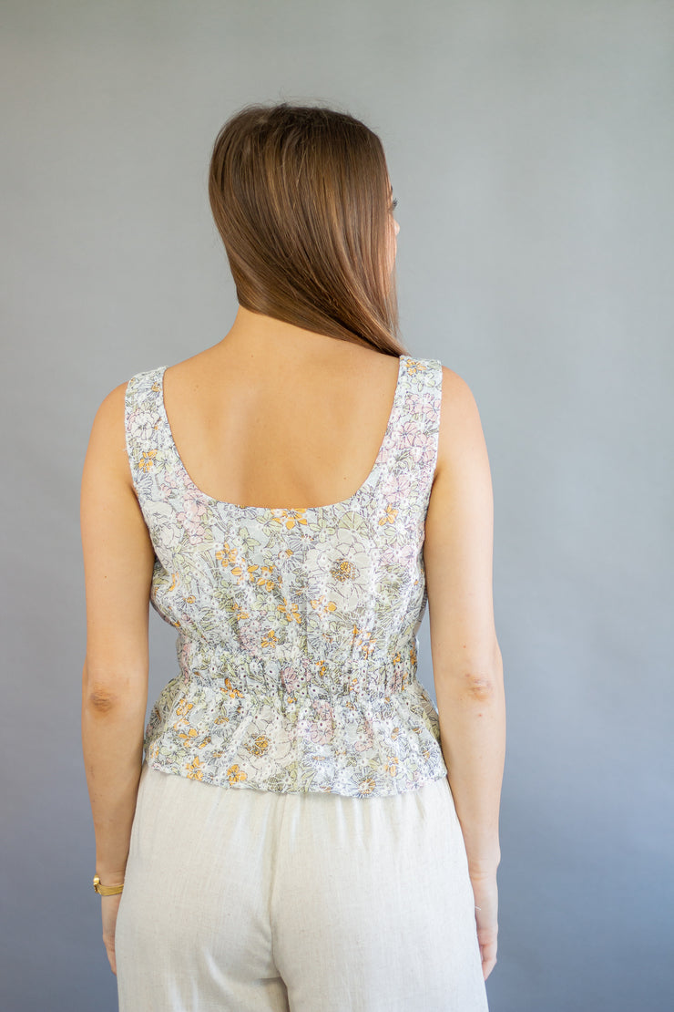 Eve Floral Eyelet Tank Top