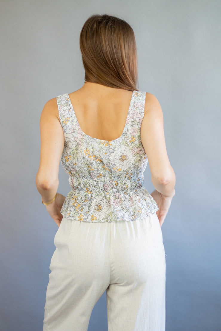 Eve Floral Eyelet Tank Top