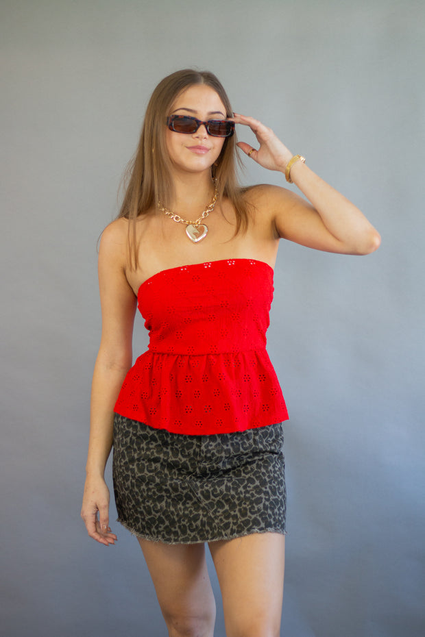 Twill Leopard Skirt