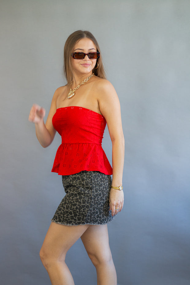 Twill Leopard Skirt