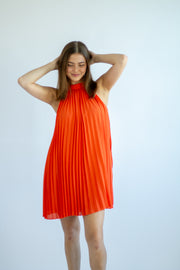 Ashlee Pleated Halter Dress