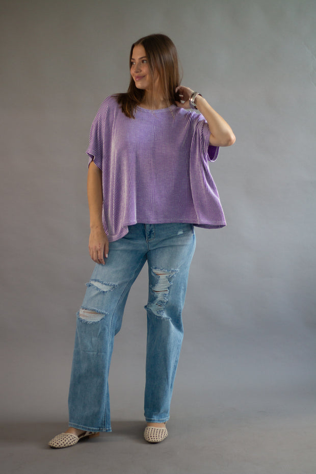 Finley Ribbed Oversized Top