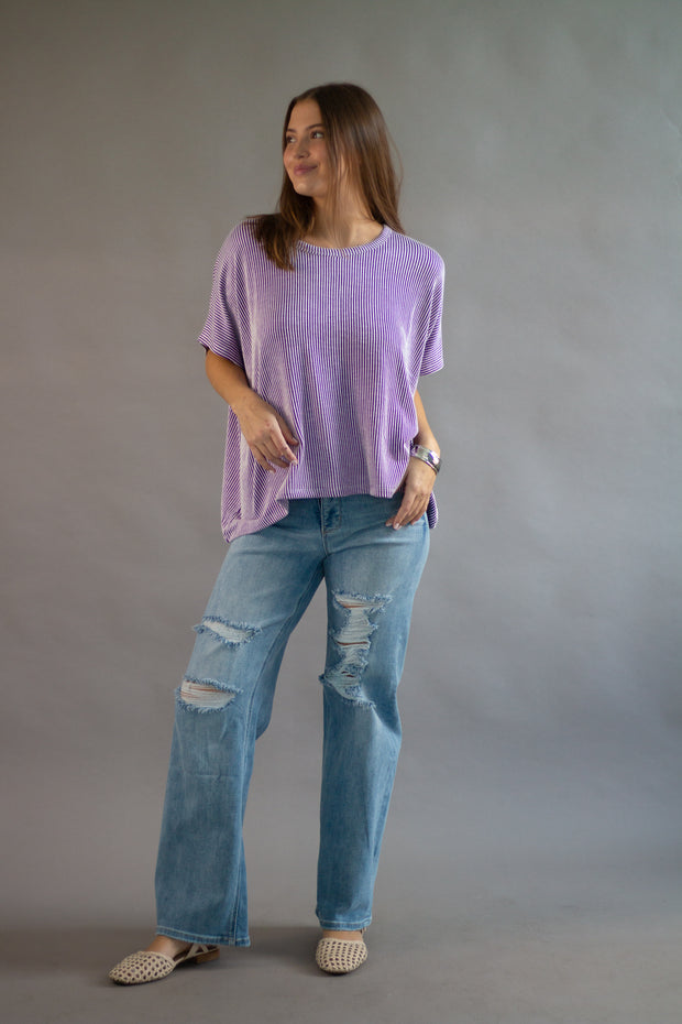 Finley Ribbed Oversized Top