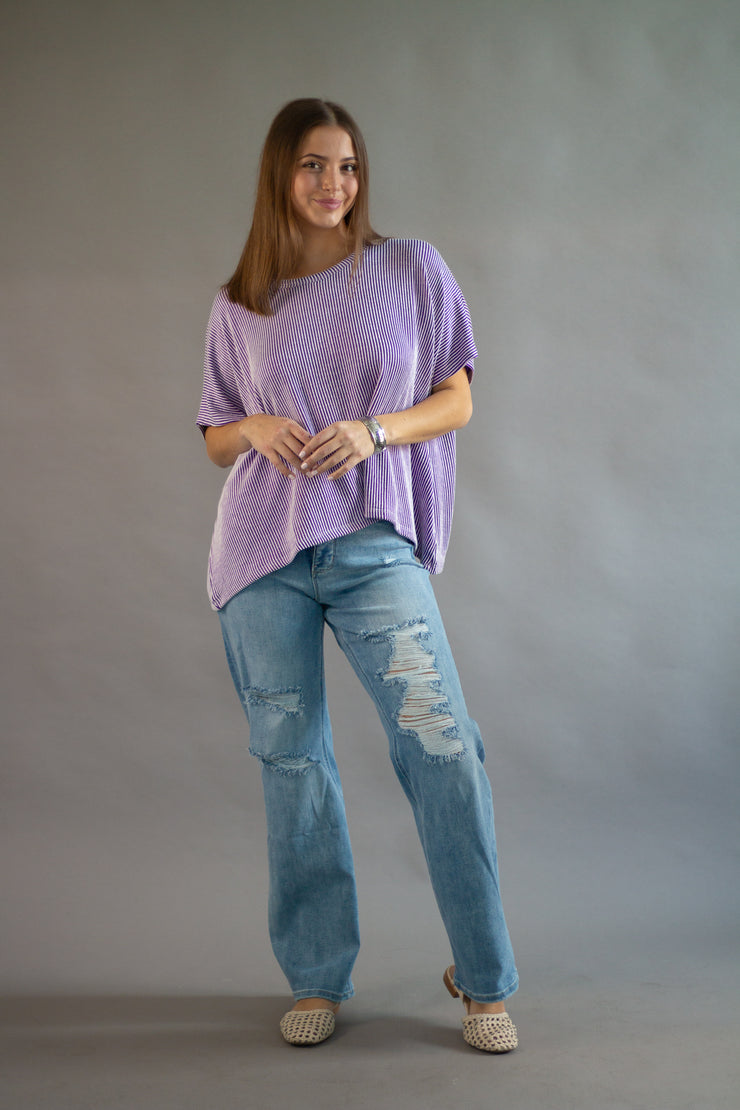 Finley Ribbed Oversized Top