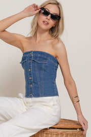 Ava Denim Tube Top