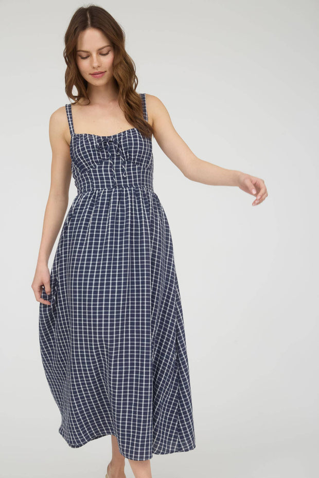 Taliah Plaid Midi Dress