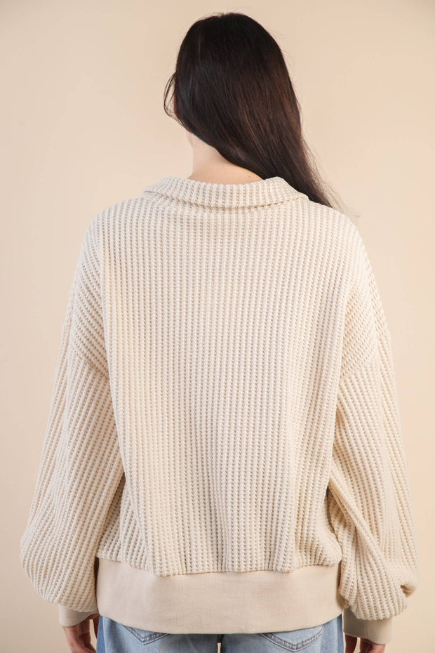 Brielle Waffle Knit Pullover